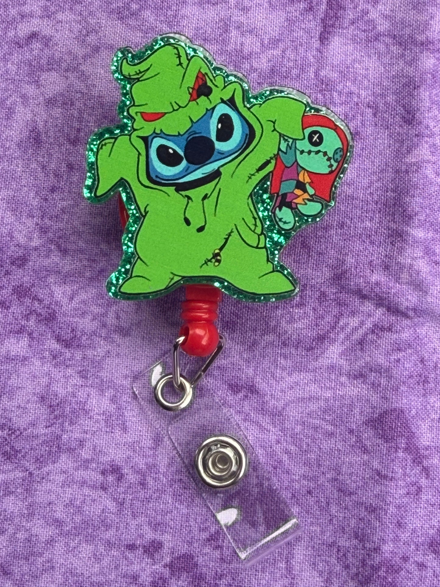 Blue Alien Red - Acrylic Badge Reel