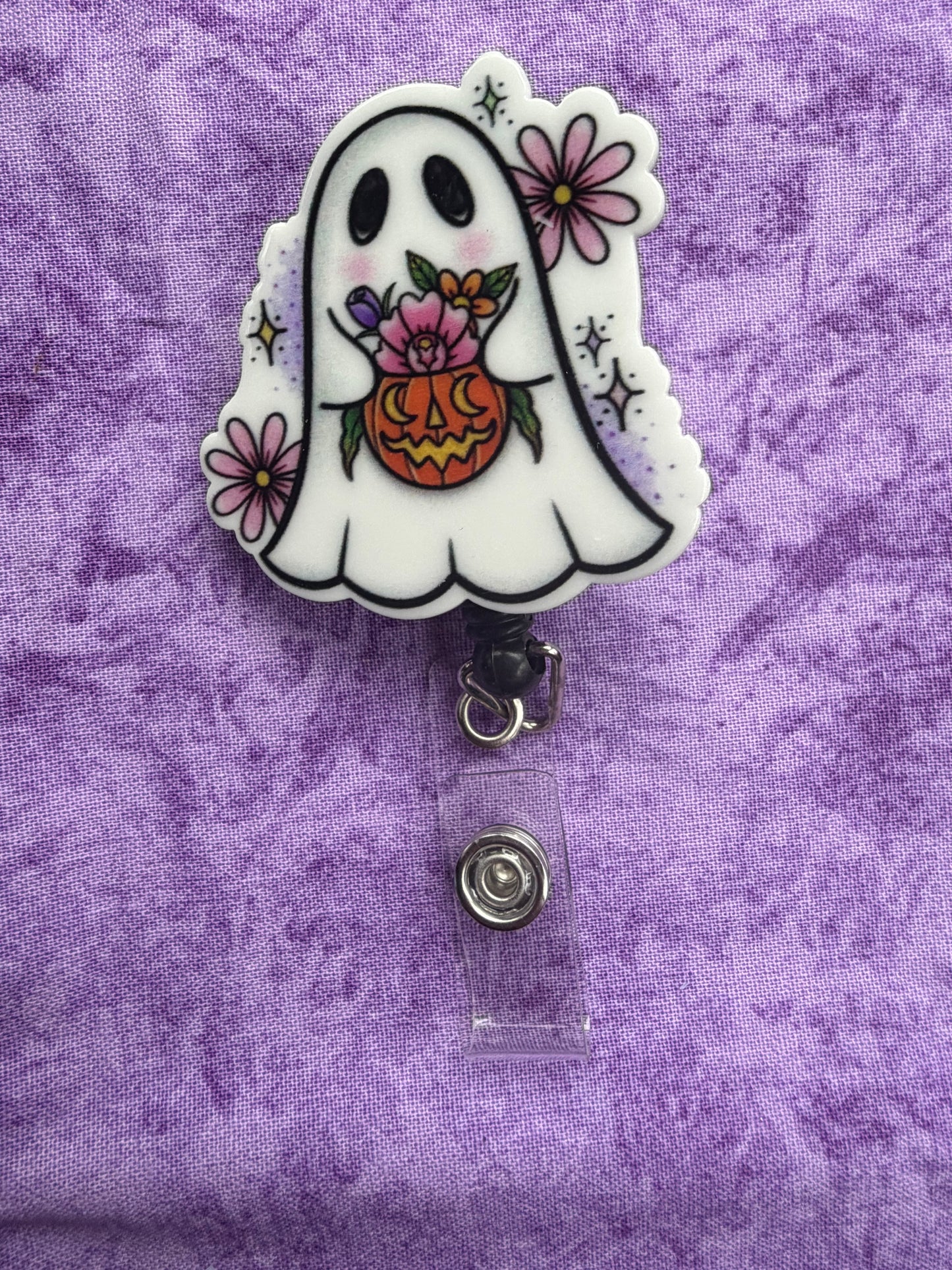 Ghost & Pumpkin - Acrylic Badge Reel