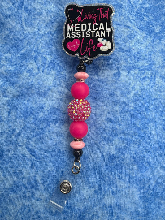 Medical Assistant - Beaded Badge Reel