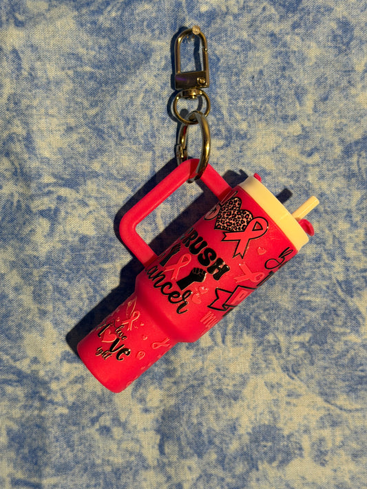 Crush cancer - mini tumbler keychain