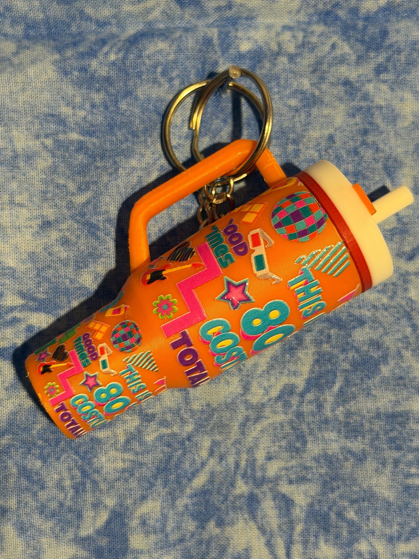 80’s costume - mini tumbler keychain