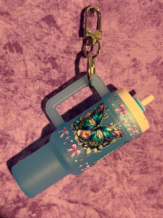 Butterflies & ribbons - mini tumbler keychain