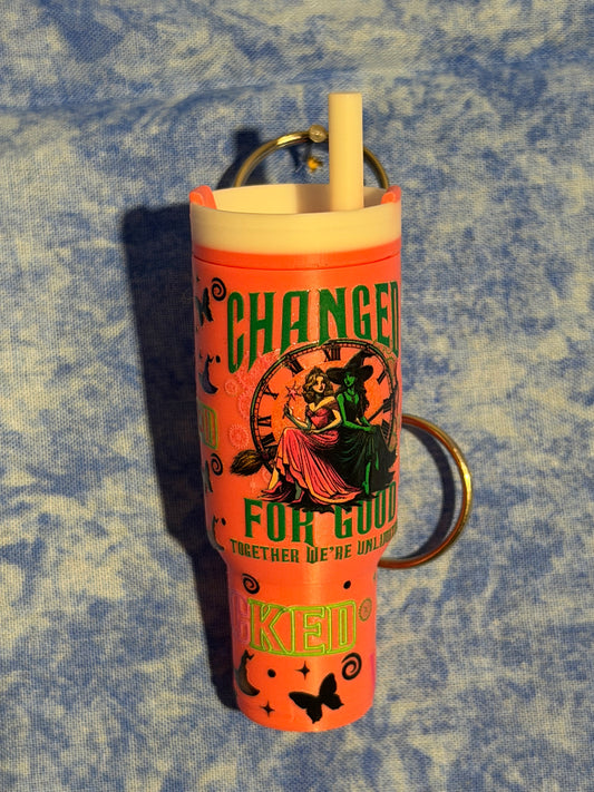 Witches changed for good pink - mini tumbler keychain