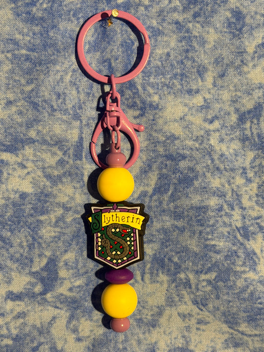 Wizard Purple And Yellow - Beaded Keychain