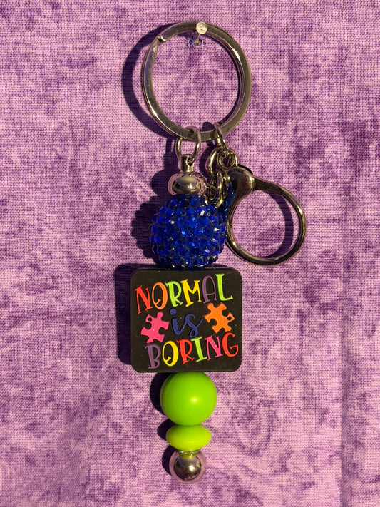 Normal Is Boring - Beaded Keychain