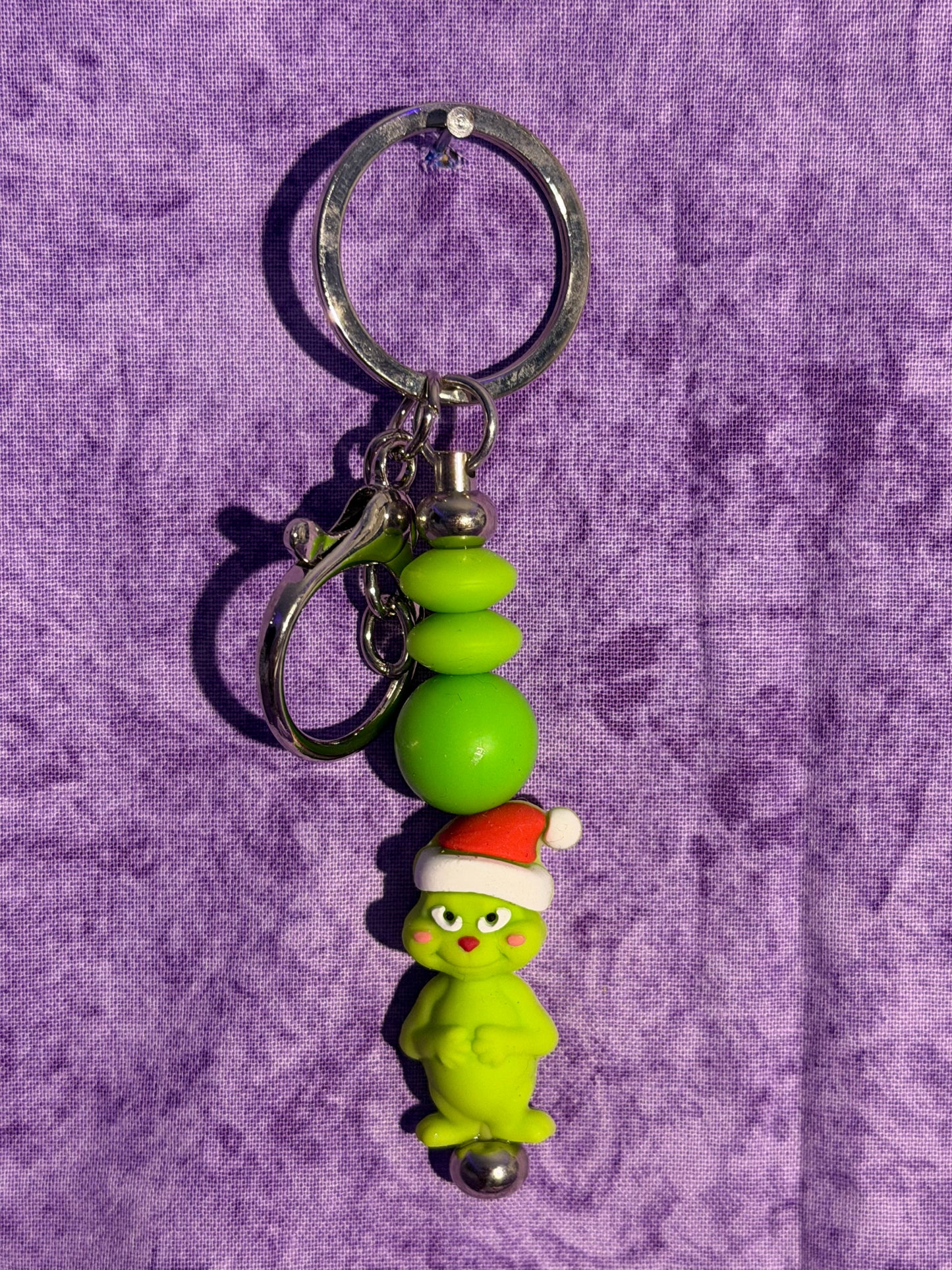 Cute Green Character - Beaded Keychain
