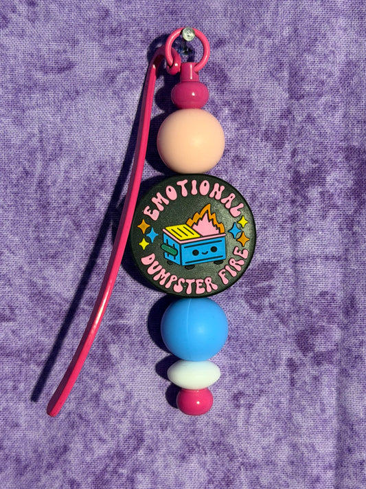 Emotional Dumpster Fire - Beaded Bookmark