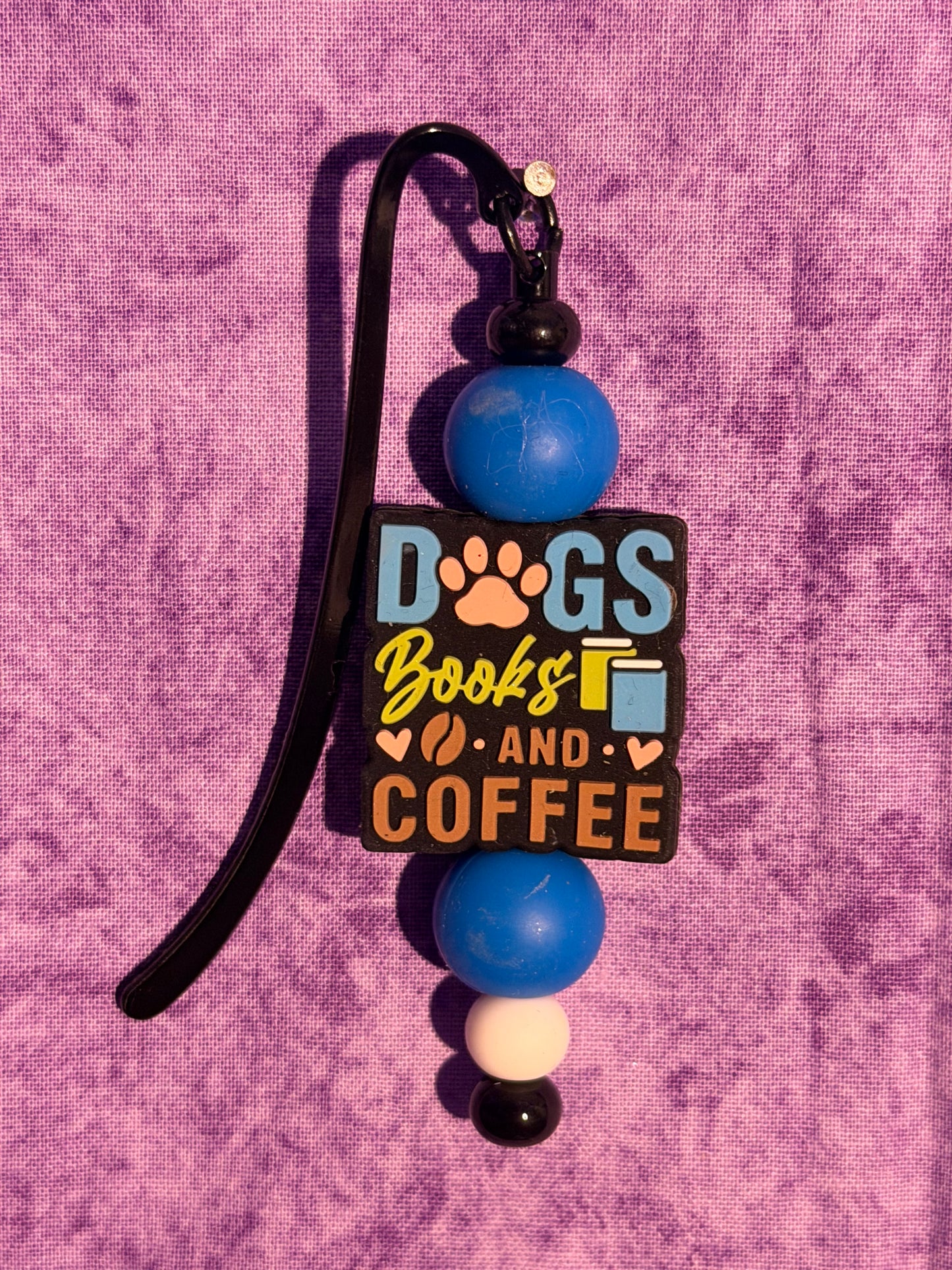 Dogs, Books, And Coffee - Beaded Bookmark