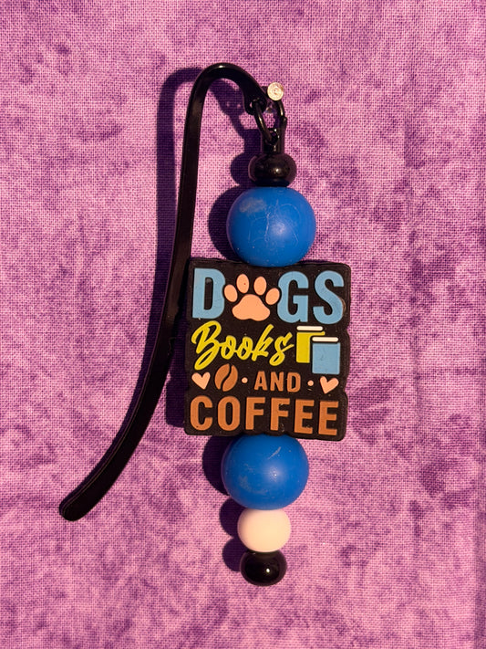 Dogs, Books, And Coffee - Beaded Bookmark
