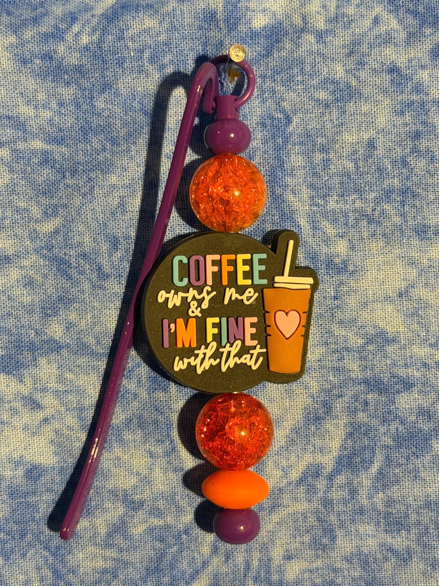 Coffee Owns Me… - Beaded Bookmark