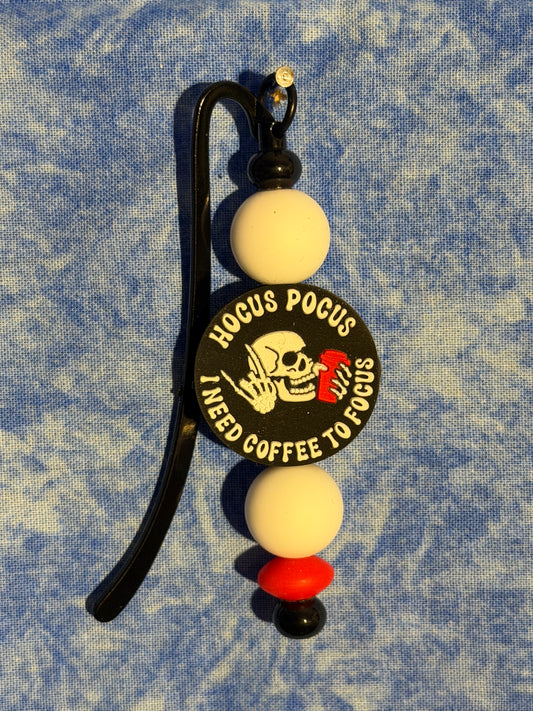 Hocus Pocus I Need Coffee To Focus - Beaded Bookmark