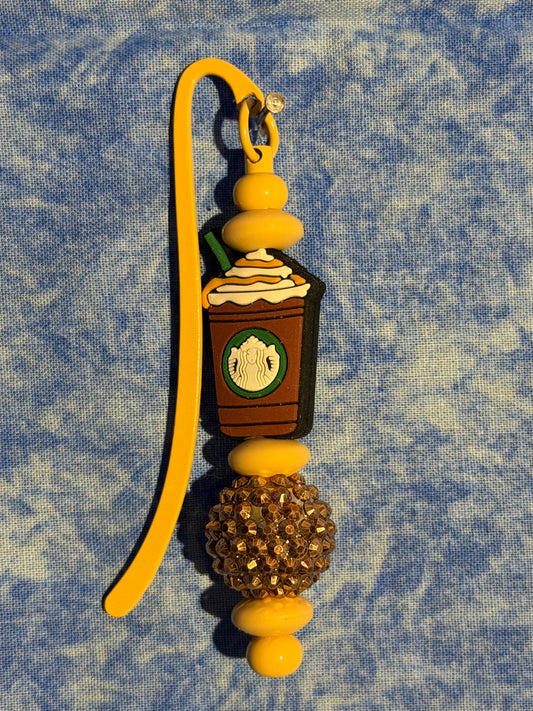 Coffee Drink Brown - Beaded Bookmark