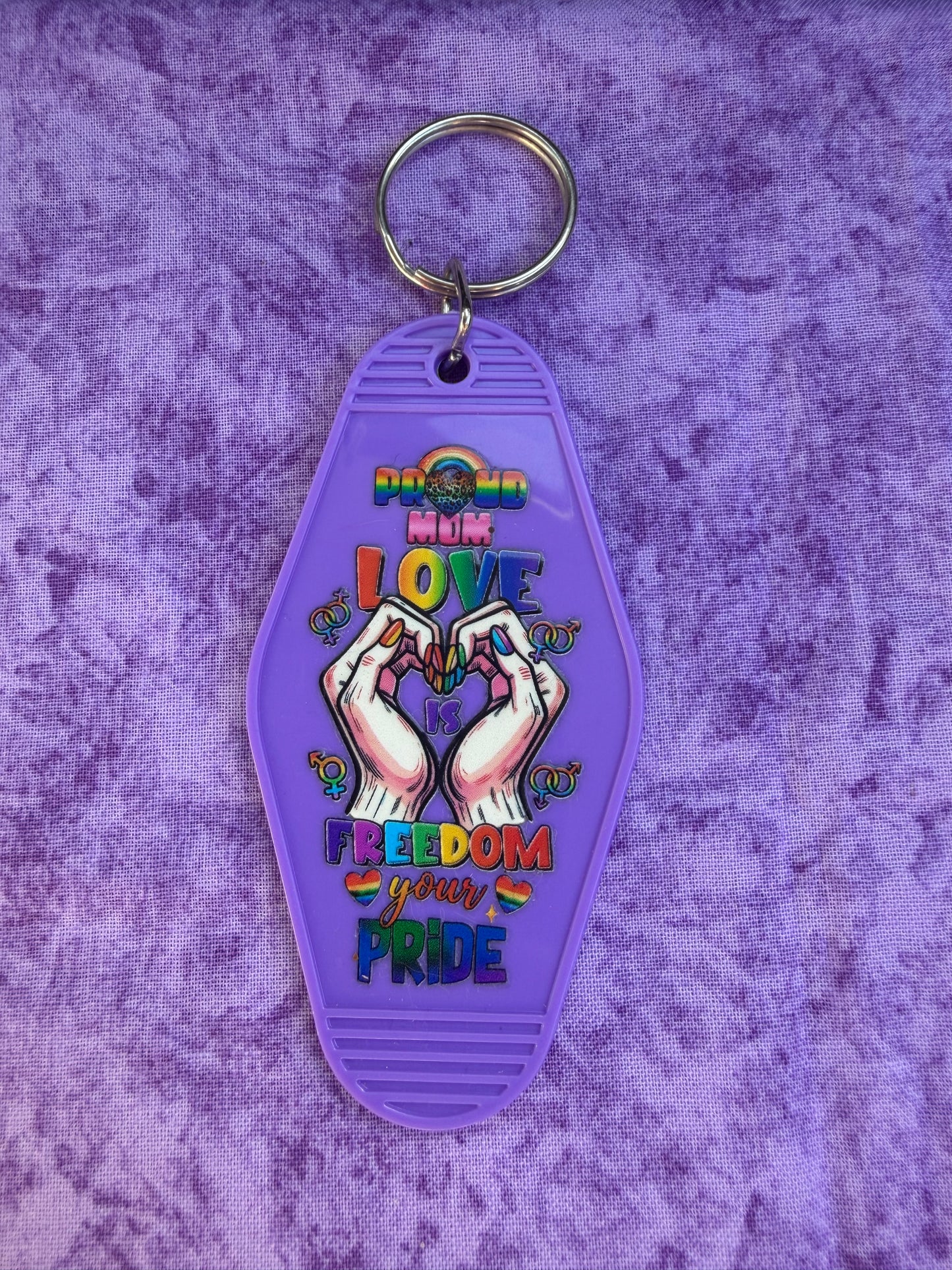 Proud Mom Love Purple - Hotel Keychain