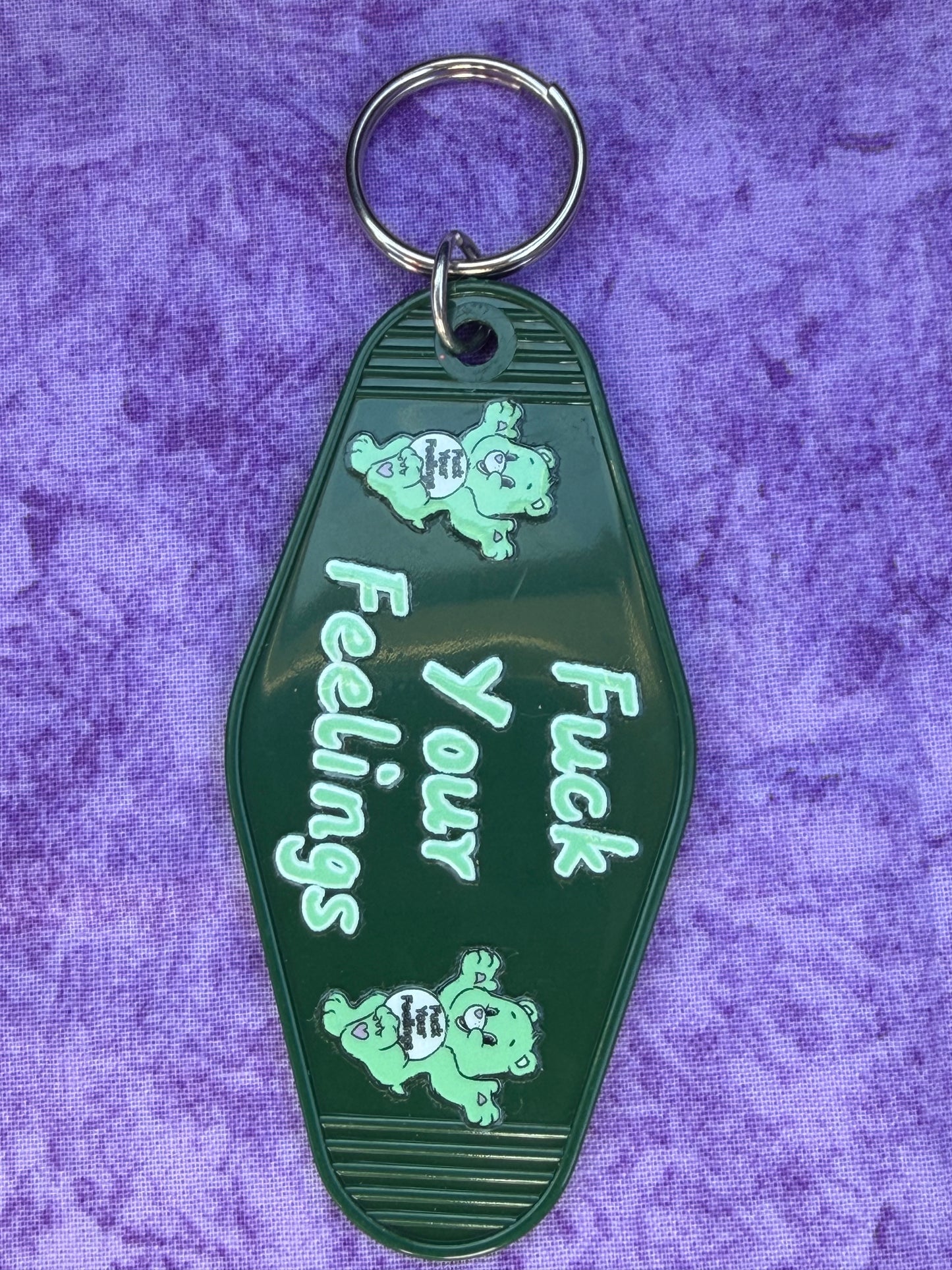 F*ck Your Feelings Dark Green - Hotel Keychain