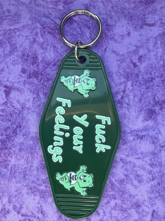 F*ck Your Feelings Dark Green - Hotel Keychain