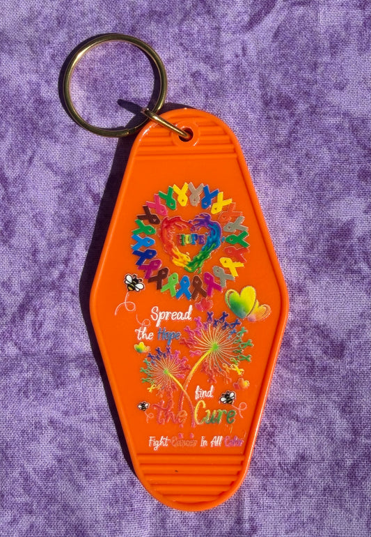 Cure Cancer Orange - Hotel Keychain