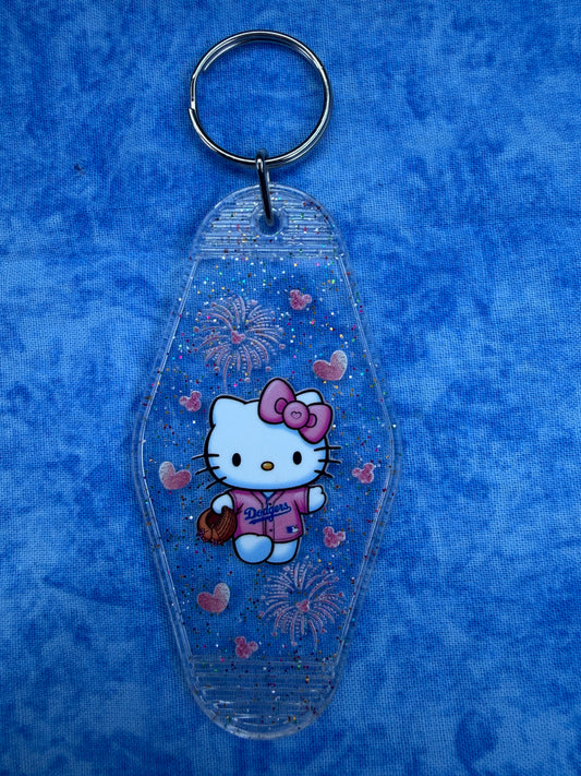 Cute Kitty Hearts Clear - Hotel Keychain