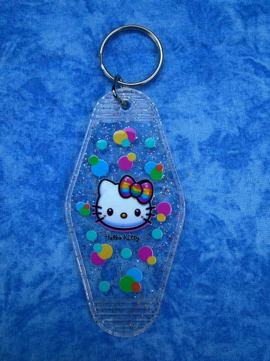 Cute Kitty Bubbles Clear - Hotel Keychain
