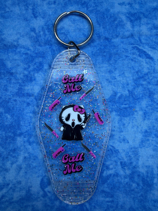 Cute Kitty Screams Clear - Hotel Keychain