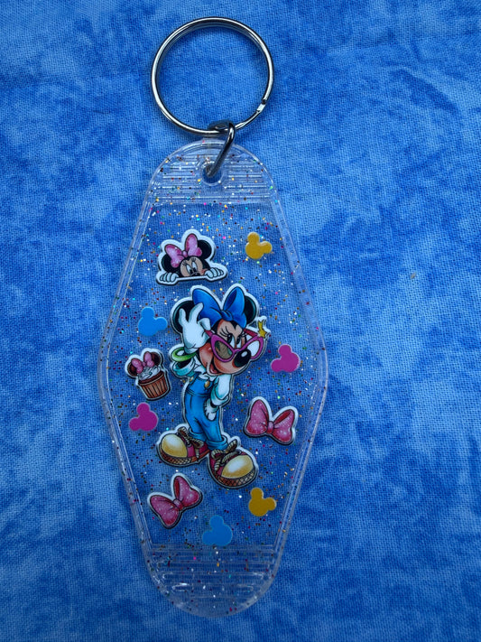 Cute Mouse Girl Clear - Hotel Keychain