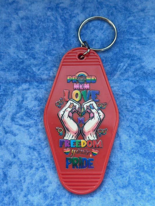 Proud Mom Love Red - Hotel Keychain