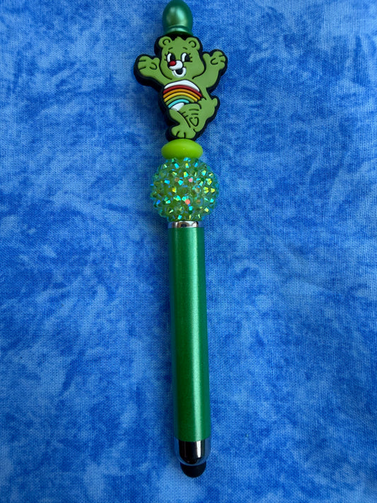 Green Bear Of Caring - Beaded Stylus
