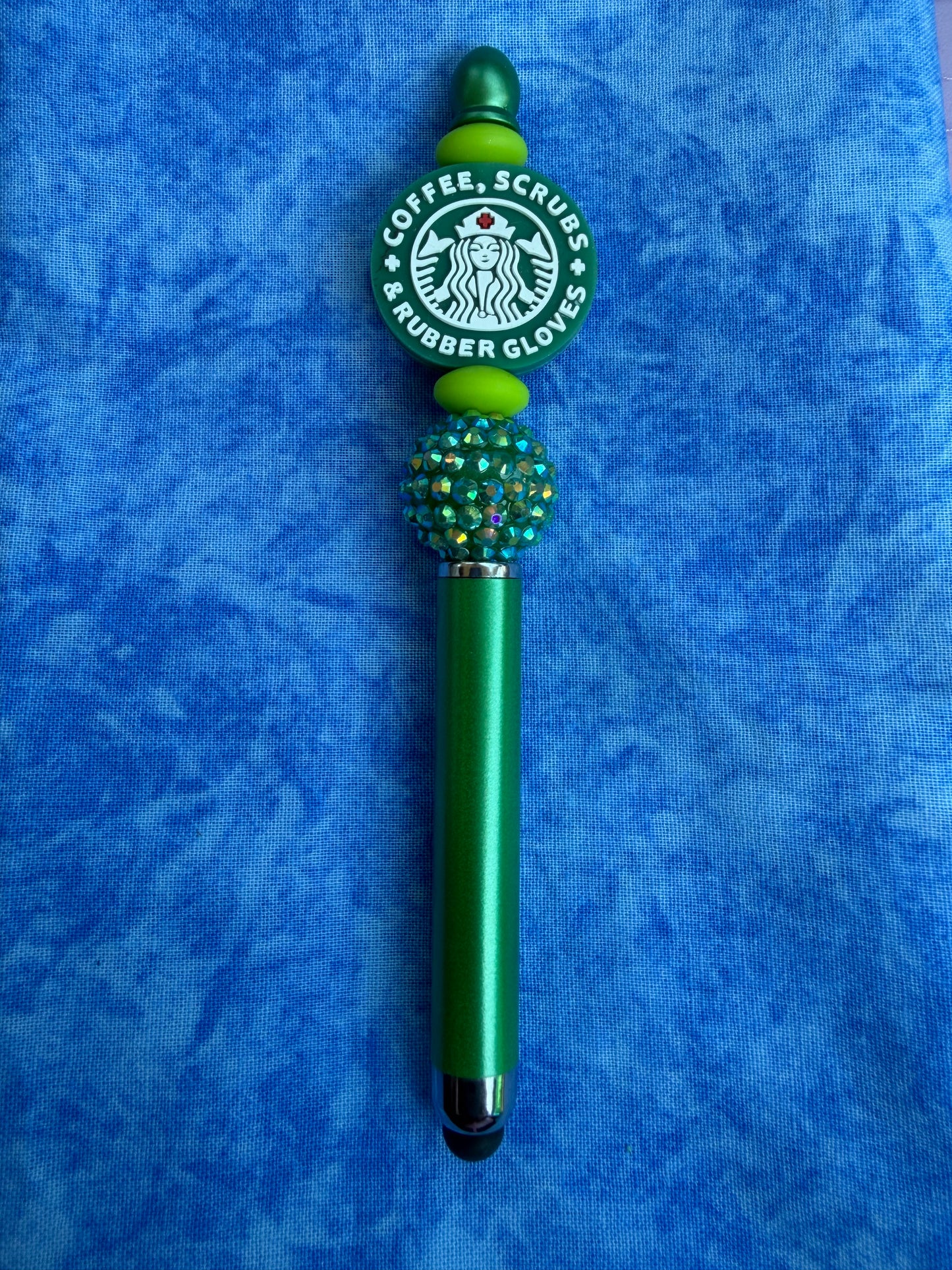 Coffee, Scrubs, Rubber Gloves - Beaded Stylus