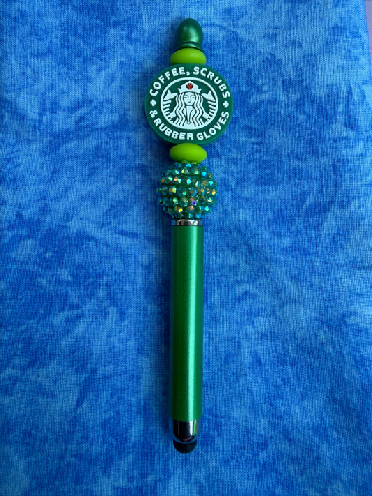 Coffee, Scrubs, Rubber Gloves - Beaded Stylus