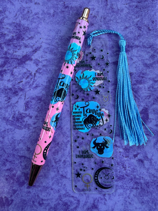Taurus Zodiac - Pen And Bookmark Set