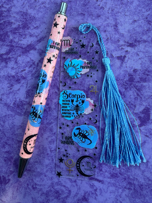 Scorpio Zodiac - Pen And Bookmark Set