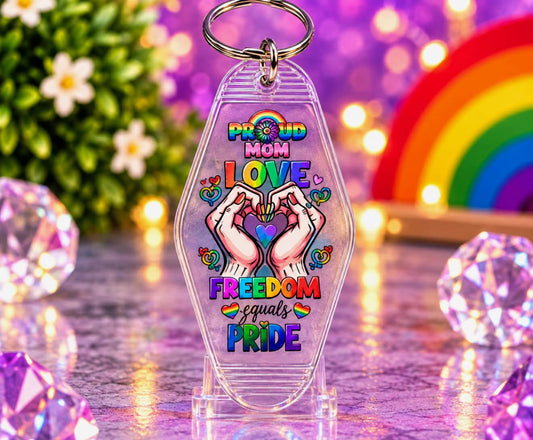 Proud Mom Love Clear - Hotel Keychain