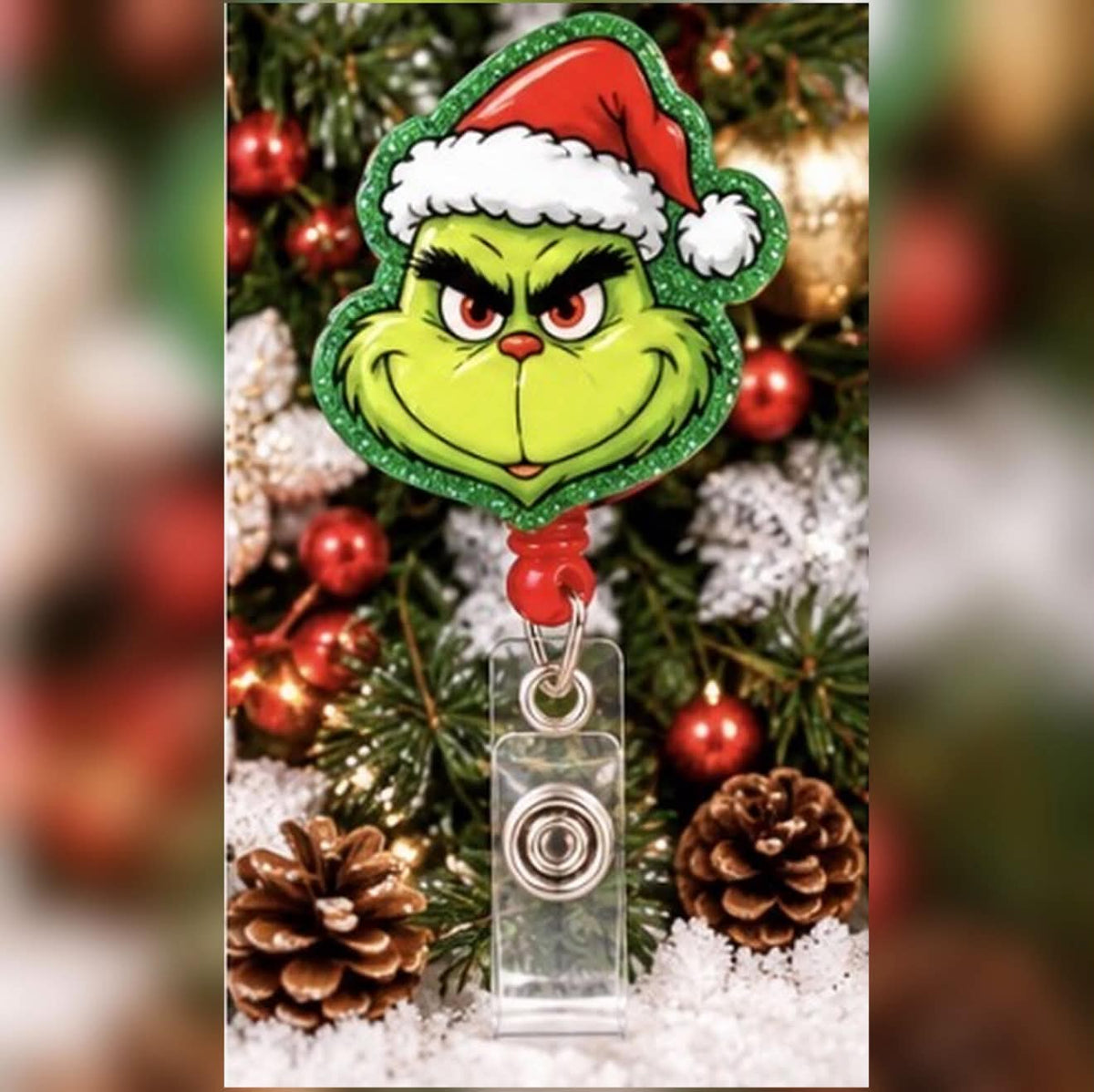Green Grumpy Guy - Acrylic Badge Reel