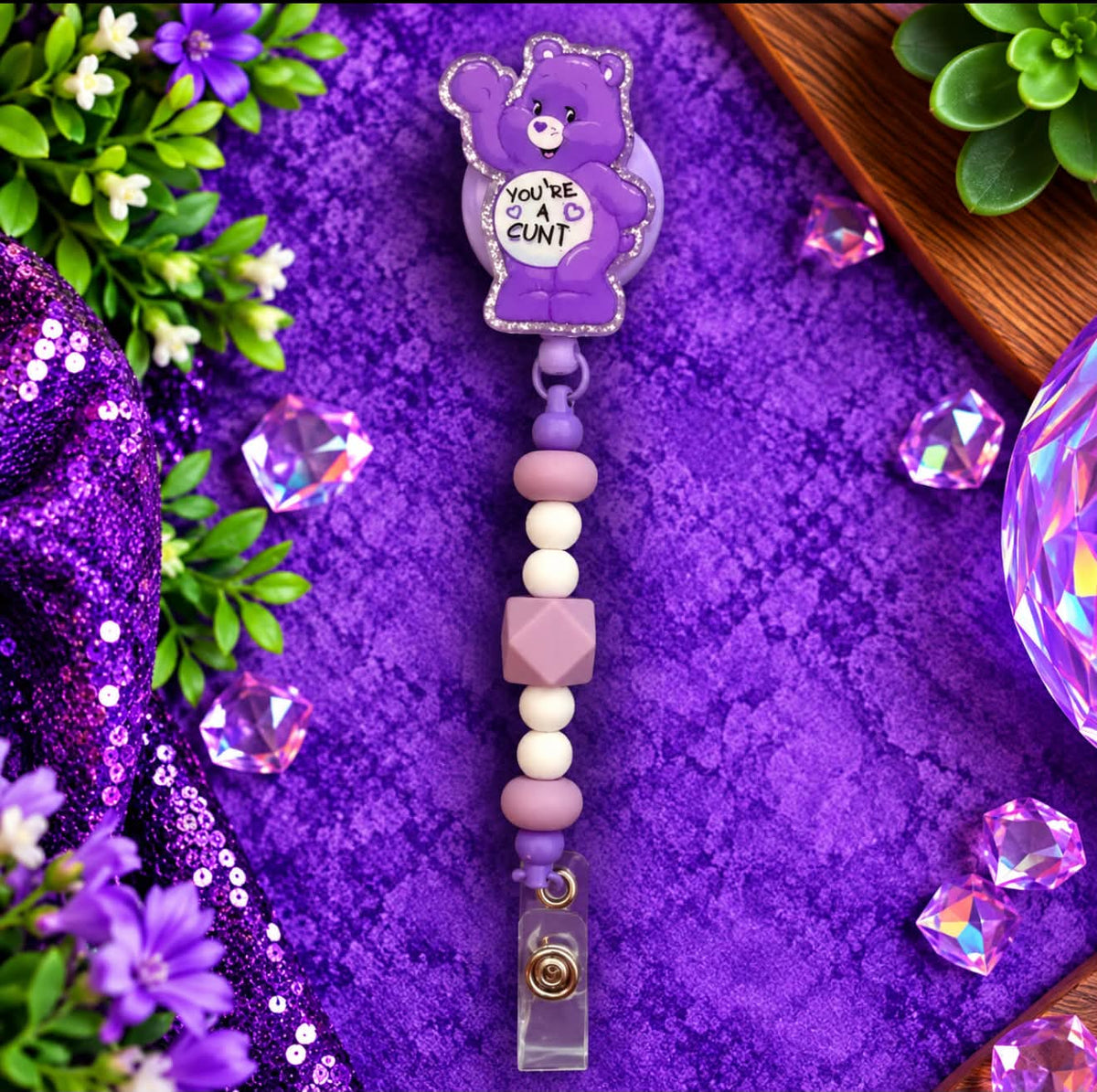 You’re A Cunt - Beaded Badge Reel