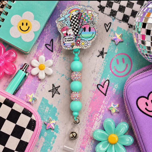 Will Continue To Monitor - Beaded Badge Reel
