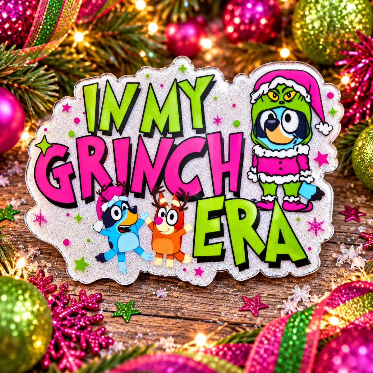 Blue Dog In My Grinch Era - Acrylic Magnet