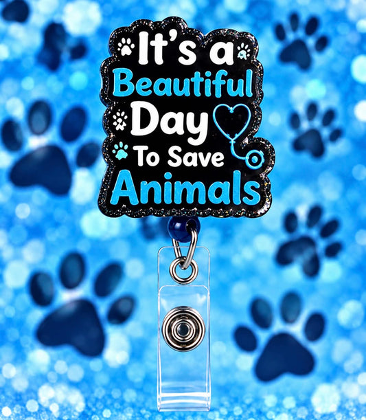 Save Animals - Acrylic Badge Reel