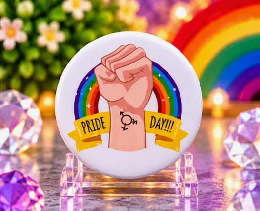 Pride Day Fist White Pin